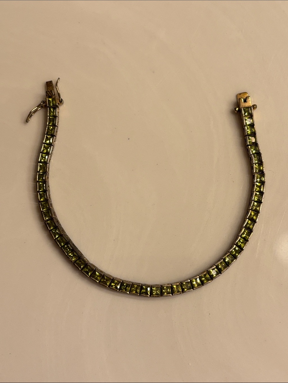Green Crystal Tennis Bracelet - Women Jewelry